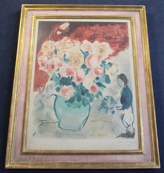 § After Marc Chagall (1887-1985) Le Bouquet 1955, 28 x 21in.